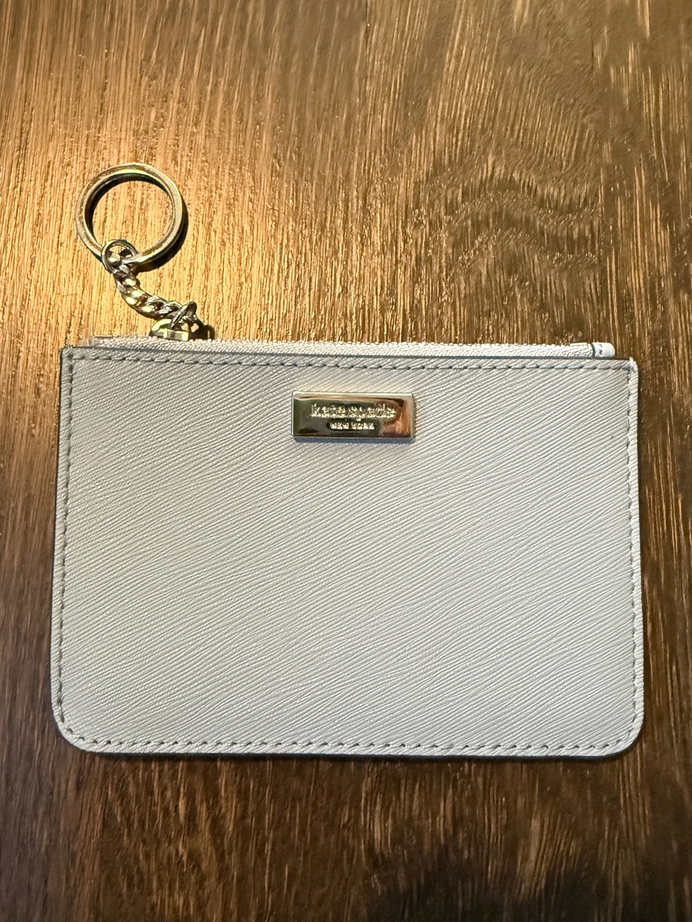 NWOT Kate Spade Light Blue Saffiano Wallet with Keyring